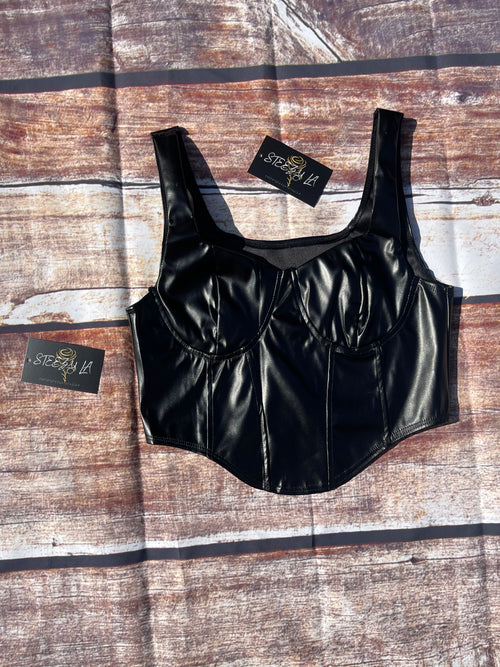leather crop tops