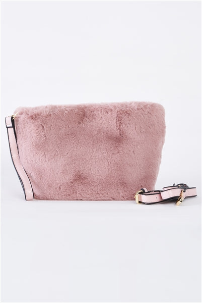 Pink furry bag 